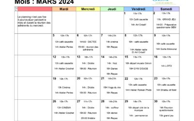Planning Mars 2024